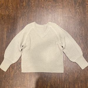 Lisa and Rose knit Womens grey v-neck long sleeve sweater- size XL